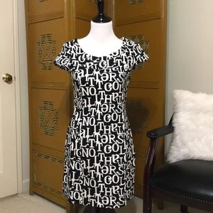 Black and White Denim Alphabet Dress